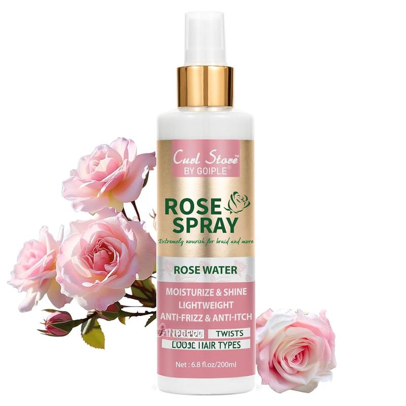 6.8Fl.oz Rose Water Hair Spray for Scalp Moisturizing,  Loc Gel for Retwist, Rosewater for Hair Refreshing