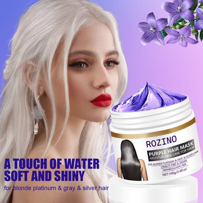 100g Purple Hair Mask, 1 Box Moisturizing Hair Conditioning Hair Mask for Golden, Platinum, Gray Hair, Soothing Dry Copper and Yellow Hair, Hair Care Product for Dry & Damaged Hair