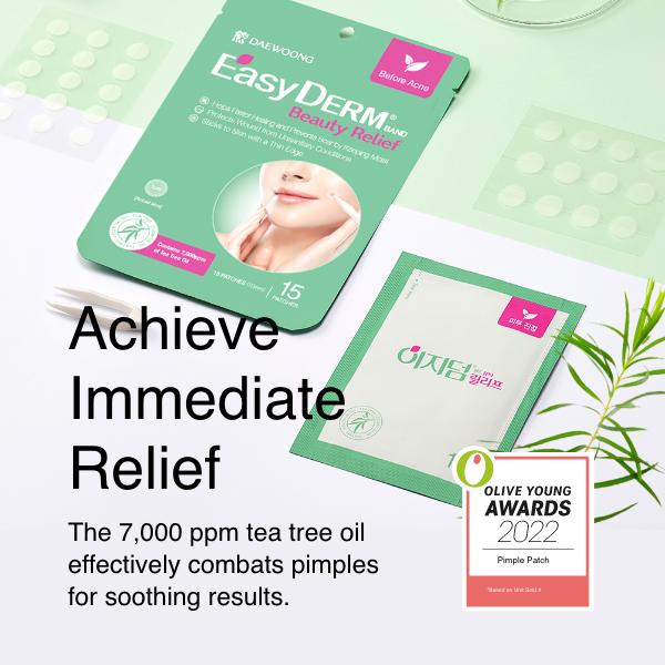 [Christmas Deal] EasyDerm Relief Invisible Patch 2 Packs(84 counts) I Contains Tea Tree Oil | Korean Pimple Patches, Ultra-slim 0.1mm, Waterpoof Facial Acne Remover