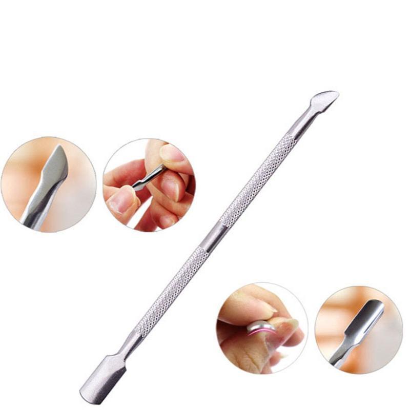 Stainless Steel Dual-ended Nail Cuticle Pusher, 4pcs set Multifunctional Cuticle Trimmer, Manicure Nail Art Tool for Home & Salon Use