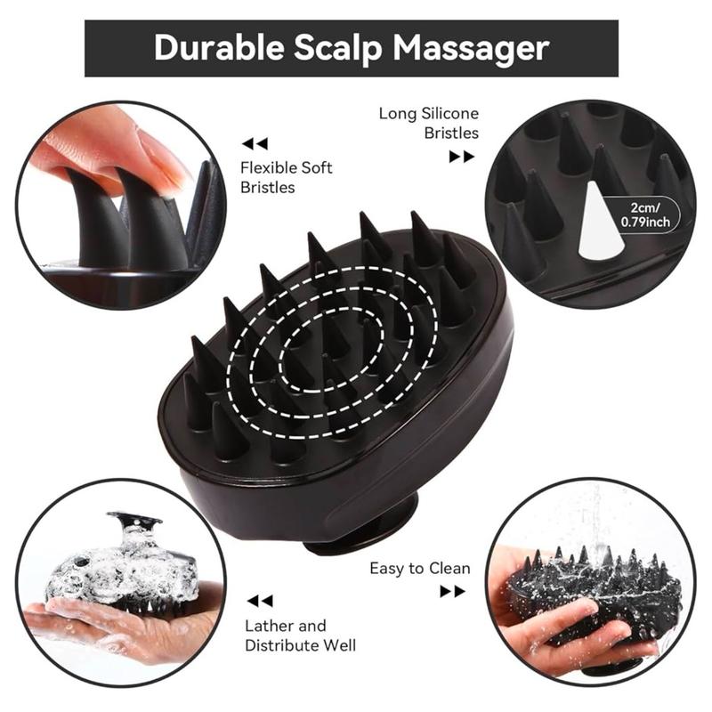 Gentle Hair Scalp Massager with Silicone Material and Wide-Toothed Comb for Complete Hair Care