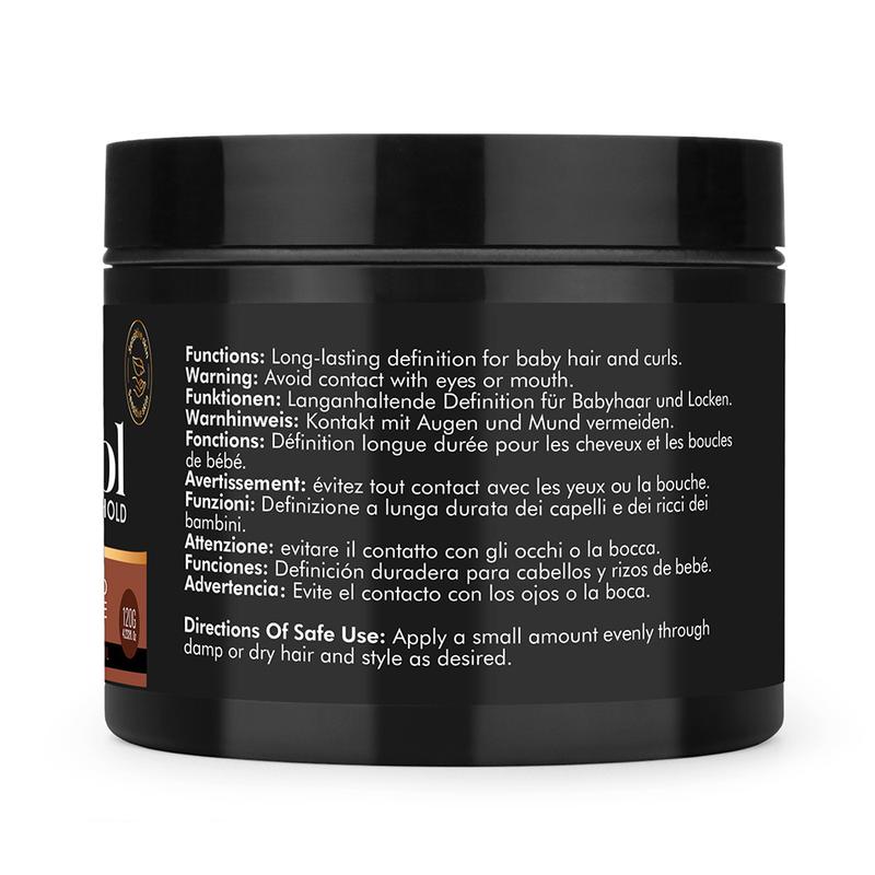 Black Castor Oil Edge Control Strong Hold Non-greasy Edge Smoother, Edges Styling Tamer Long-lasting Edge Control for Natural Hair