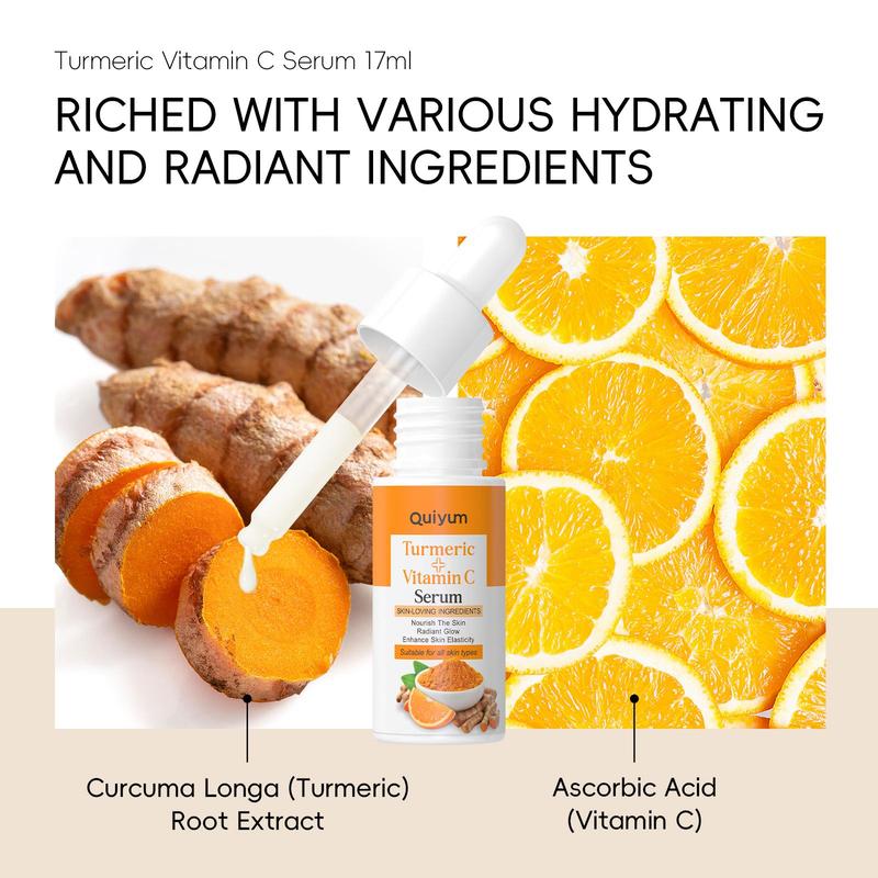 Turmeric Vitamin C Serum, 3 Boxes Moisturizing & Brightening Facial Serum, Hydrating Facial Essence, Face Lotion for Women & Men