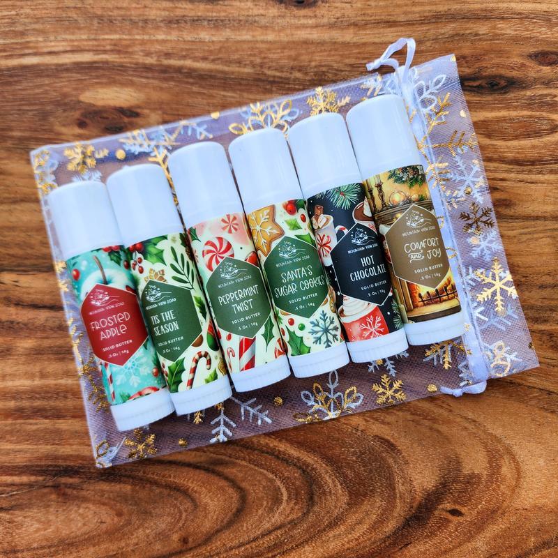 Best Seller 6-Piece Set - Solid Body Butter Sticks for Dry Skin - Mountain View Soap Body Care Scent