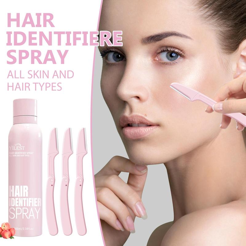 Hair Identifier Spray with Blade, 1 Set Scented Hair Care Spray & Makeup Tools, Professional Heatless Styling Tools for Women, Body Care Products