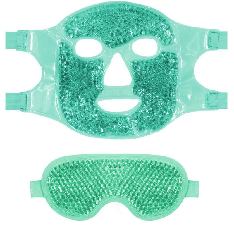 Ice Facial Mask & Eye Mask, 2 Counts set Reusable Face Make & Eye Mask, Cold Compress & Hot Compress Facial Beauty Mask, Beauty Ice Mask