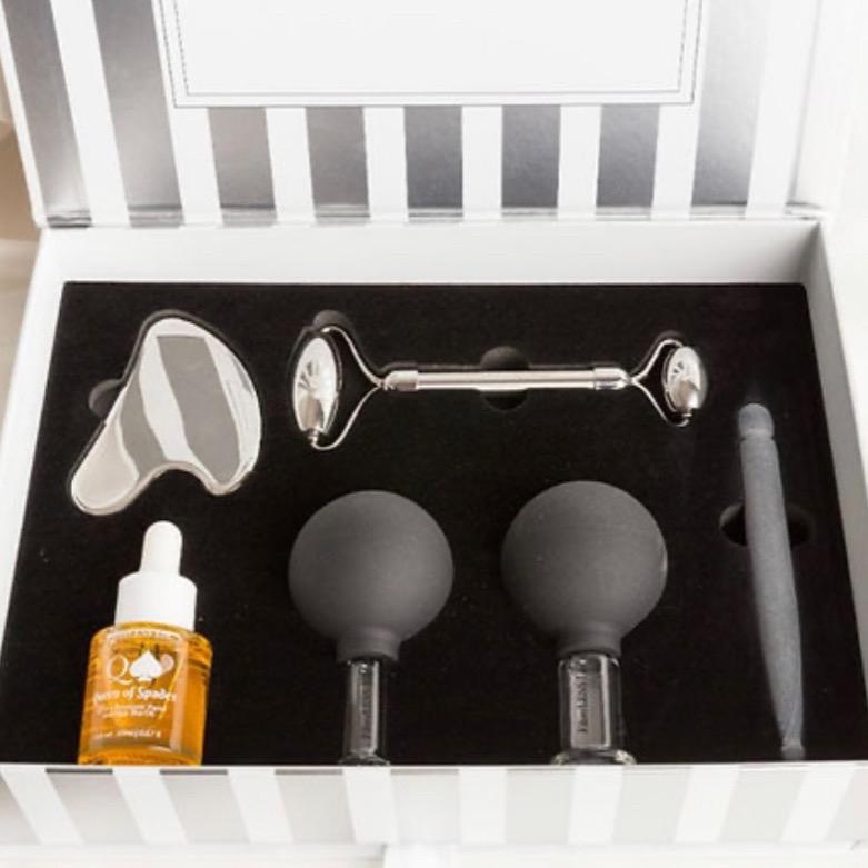 Filterless Era 6 piece at home facial kit with gua sha, facial cupping and premium facial oil