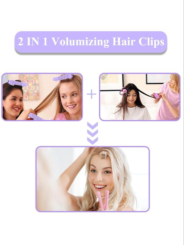 2024 New Style Solid Color Hair Root Fluffy Clip, Hair Root Fluffy Tool, Hair Styling Tool for Women & Girls, Multifunctional Hair Styling Tool for Home & Salon Use