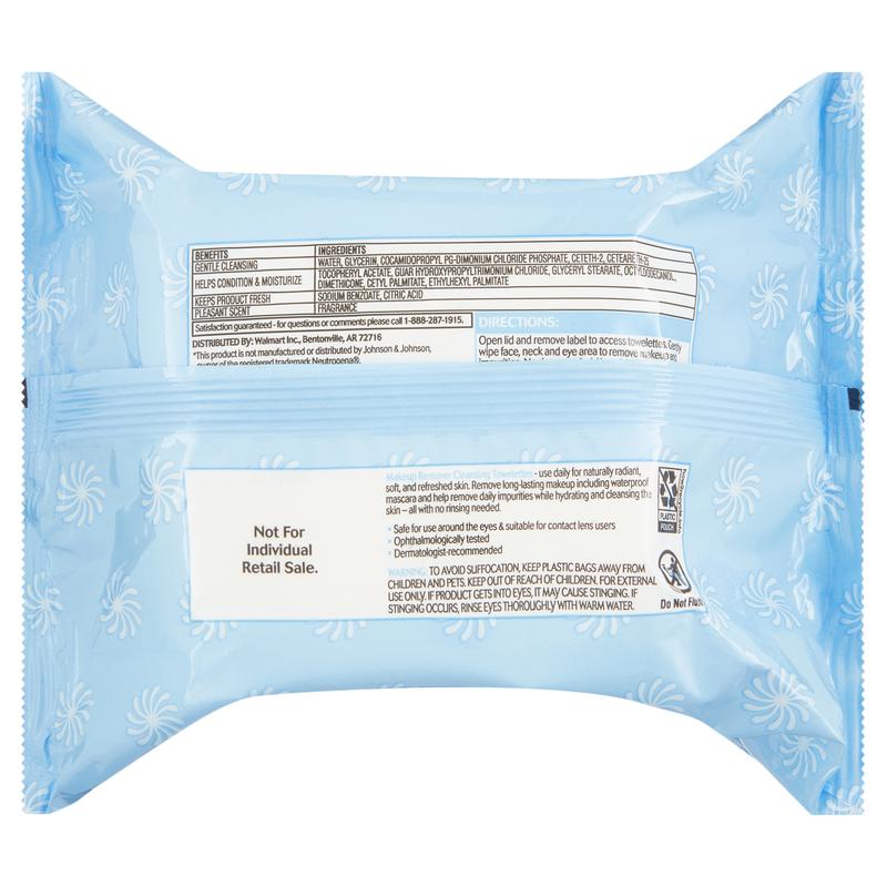 Equate Makeup Remover Cleansing Towelettes, 40 Count, 2 Pack