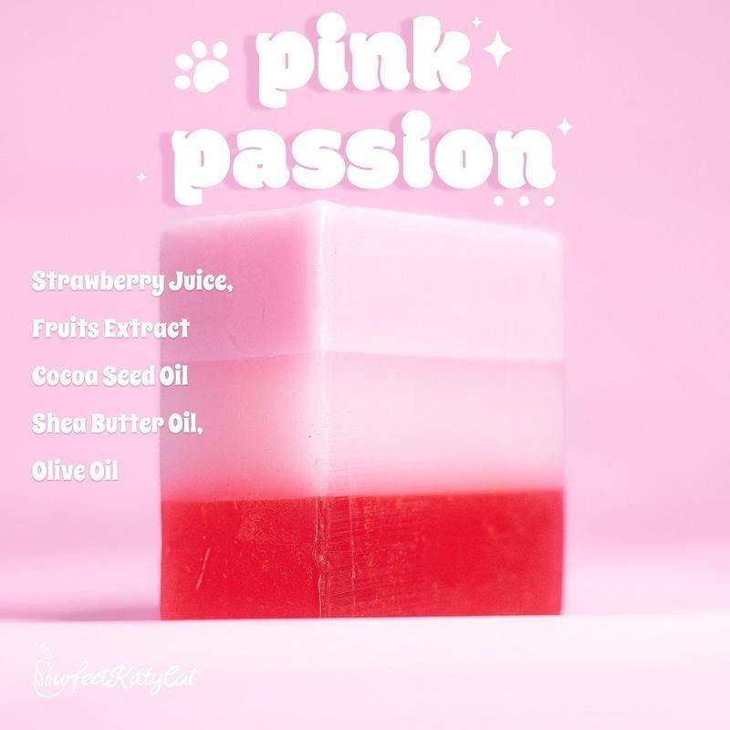 Premium Pink Passion Soap Bar | Strawberry Vitamins Skin Repair Comfort Hydrate Moisturizing Facial Cleansing Facial Wash Skincare Olive Plant Shea Moisturizer Moisture Cleanser nurture soaps european white gentle soap Restore Hydrating happy soap