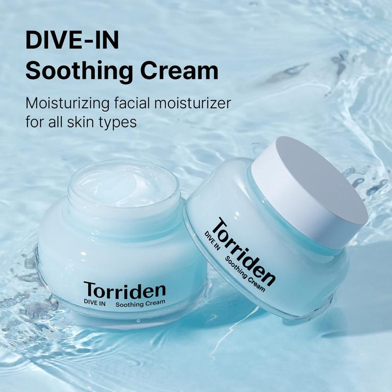 [Torriden] DIVE-IN Soothing Cream 100ml, Revitalizing Facial Moisturizer for Sensitive, Dry Skin, Fragrance-free, Alcohol-free, No Colorants, ph Balance, Cooling and Soothing Cream, Vegan, Cruelty-Free, Korean SkinCare, Viral Soothing Cream