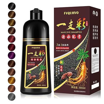 Light Brown Hair Dye Shampoo 3 in 1 for Grey Hair, 100% Coverage, Herbal Ingredients and Natural Plant, 500ML, Women & Men haircare type