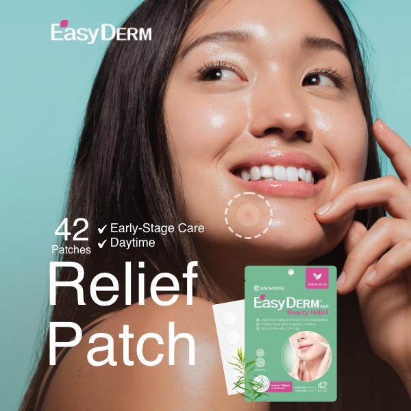 [Christmas Deal] EasyDerm Relief Invisible Patch 2 Packs(84 counts) I Contains Tea Tree Oil | Korean Pimple Patches, Ultra-slim 0.1mm, Waterpoof Facial Acne Remover