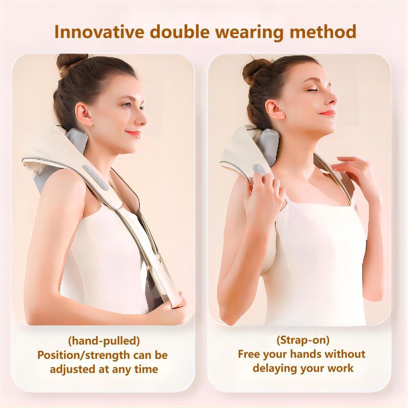 Electric Heat Neck Massage Shawl Shiatsu Kneading Cervical Spine Massager Car Home Back Shoulder Neck Trapezius Muscle Massager Comfort hip gray