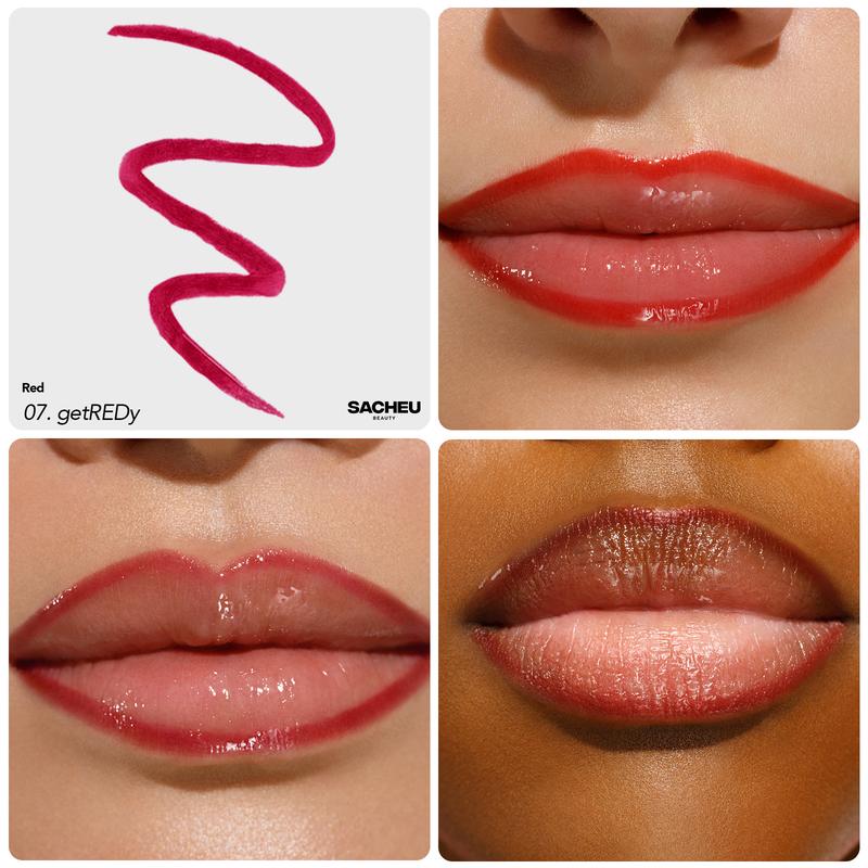 HoliSLAY Bundle - Lip Liner STAY-N (nOOHde, getREDy & leftonRED) + Lip Elixir (Clear & Sheer Pink)