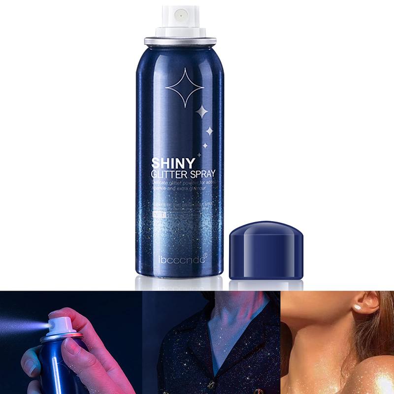 Body Glitter Spray,Glitter Hairspray for Rave Festival Singer Concerts,2.1Oz Shimmer Glitter Hair Spray,Waterproof Sparkle Glitter Spray for Hair and Body,Nightclub Starry Glitter,Prom,Party