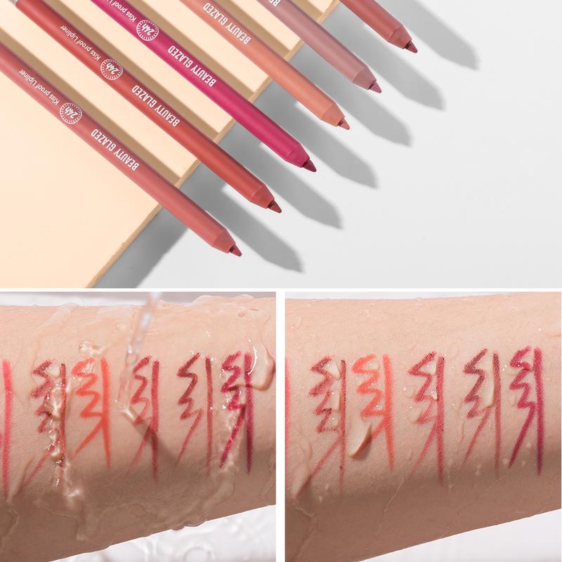 Beauty Glazed Creamy Automatic Lip Liner, Matte Silky Lip Liner, Waterproof and smudge-proof, easy to apply, 24 hours of long-lasting makeup, perfect for everyday makeup!