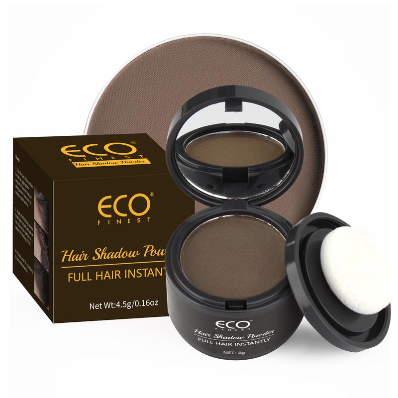 ECO FINEST Hairline Powder Instantly Conceals Hair Loss, Root Touch Up Hair Powder, Hair Toppers for Women & Men, Hair Fibers for Thinning Hair, Root Cover Up, Stain-Proof 48 Hour Formula (Medium Brown) Bronzer Makeup Color Salon Kit Cosmetic