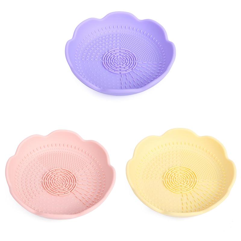 Silicone Makeup Brush Cleaner Mat, 1 Count Portable Makeup Tool Cleaning Bowl, Makeup Tool Cleaning Tool For Brushes, Powder Puffs