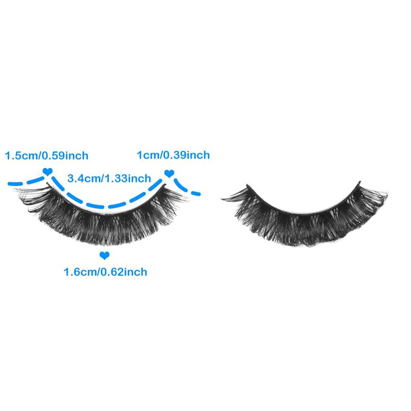 Fluffy False Eyelashes, Wispy Russian Roll Faux Cluster Lashes, Natural Curling Eye Makeup Strip Lashes for Women & Girls Lash Extensions, Christmas Gift