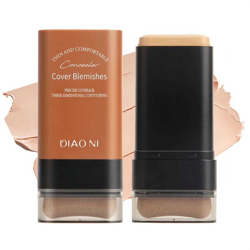 Long-lasting Concealer with Soft Brush Head, 1 Count Smooth Skin Concealer, Lightweight Formula To Enhance Your Natural Glow