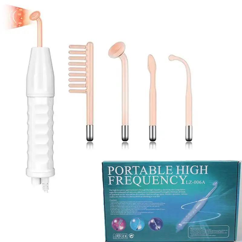 4 in 1 High Frequency Electrode Wand, 1 Set Facial Skin Firming & Lifting Beauty Machine, Beauty Instrument for Home & Travel, Gift For Halloween & Christmas & Fall, Boyfriend Gift, Winter Gift