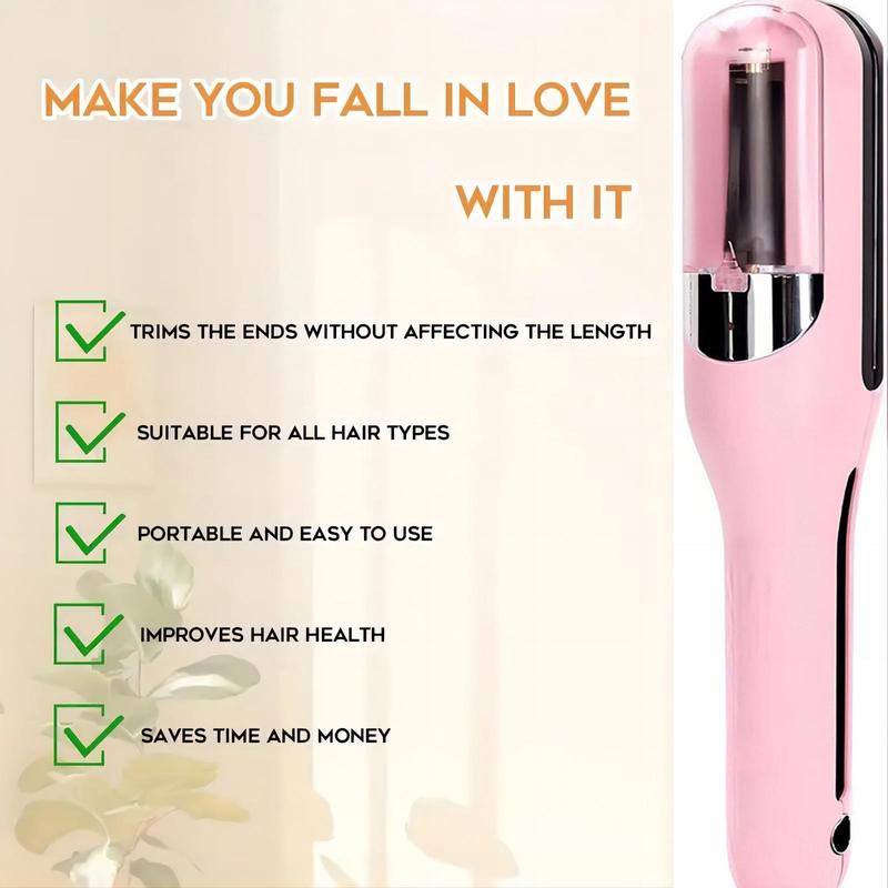 Cordless Split Ends Hair Clipper, Automatic Rechargeable Hair Clipper, 2 in 1 Hair Edge Control Trimmer for Dry Damaged Split Ends Broken Brittle Hair, Hair Styling Tool for Women, Heartwarming Gift, Christmas Gift