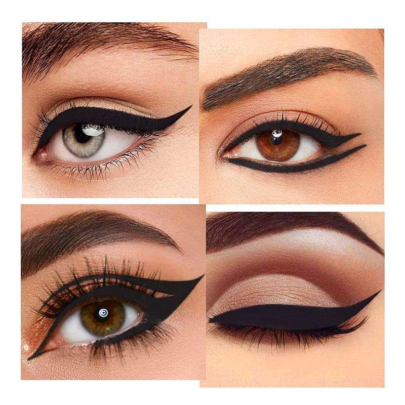 2pcs Black Gel Eyeliner Pencils, Natural Black Eyeliner Waterproof and Smudge-proof, Eyeliner Pencil Black Smoky Eyeshadow Palette Stick Crayon