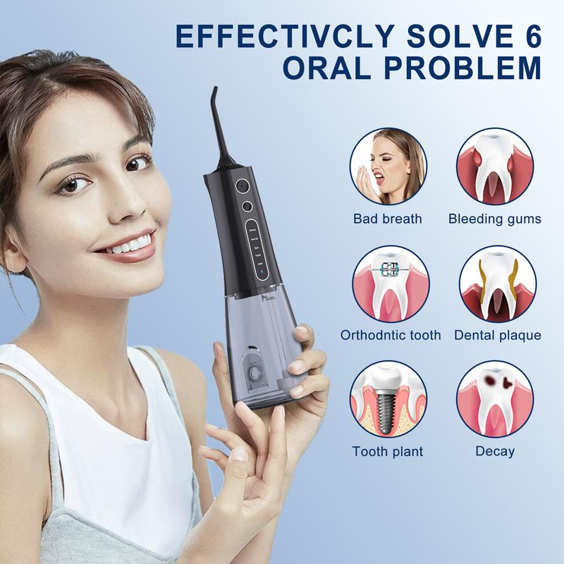 MOCEL Cordless Select(WF01) Oral Irrigator Water Flosser  300ML Water Tank 5 Cleaning Modes 6 Replaceable Jet Tips water dentalflosse