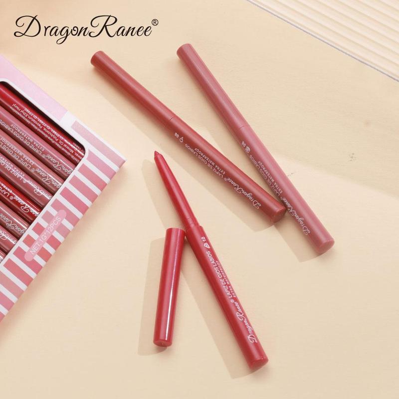 Long Lasting Lipliner Set, 12pcs Smooth Matte Lip Liner, Easy Coloring Lip Sticks, Moisturizing Lip Liner Pencil for Girls & Women, Summer Makeup