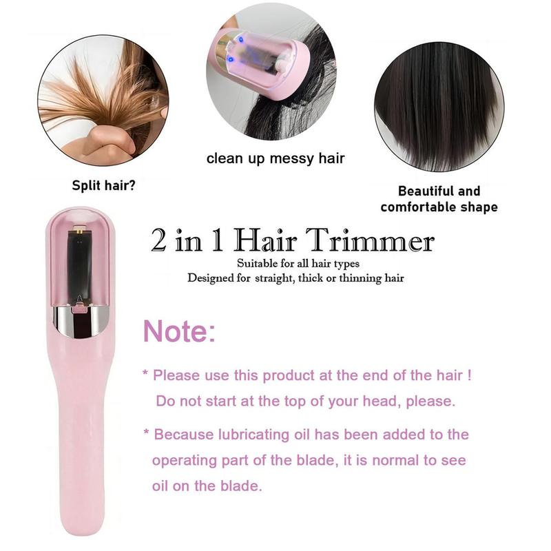 Cordless Split Ends Hair Clipper, Automatic Rechargeable Hair Clipper, 2 in 1 Hair Edge Control Trimmer for Dry Damaged Split Ends Broken Brittle Hair, Hair Styling Tool for Women, Heartwarming Gift, Christmas Gift