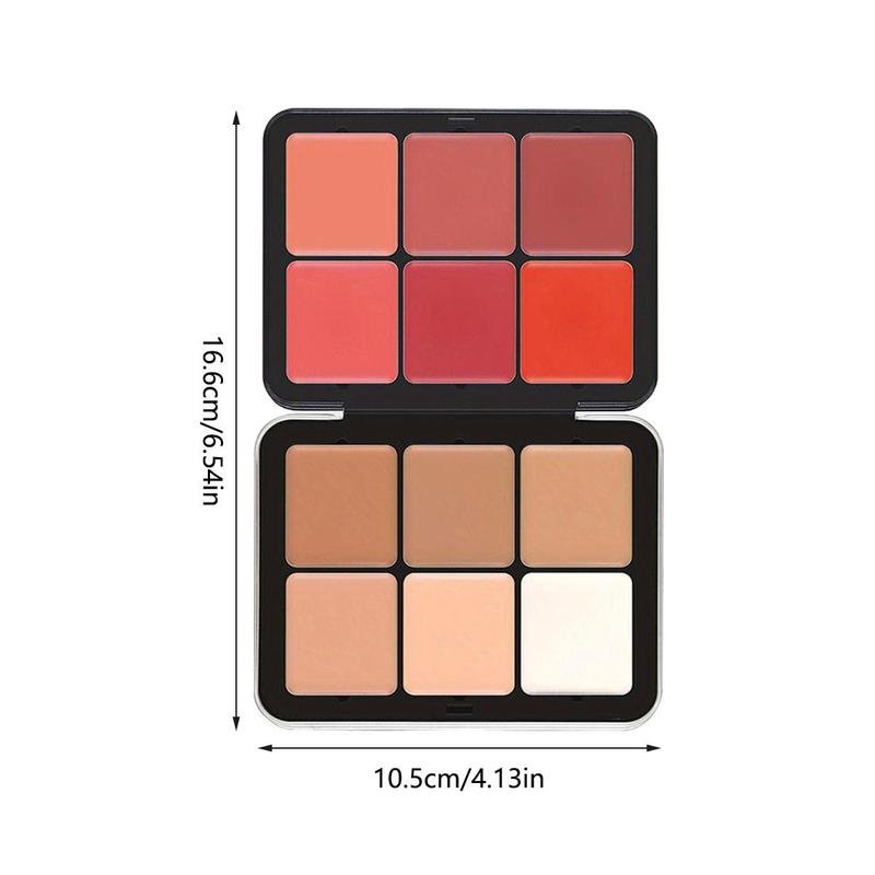 12 Color Blush Palette, 1 Box Matte & Glitter Highlighter Palette, Long Lasting Blush Concealer Palette, Compact Natural Look Blush for Daily Makeup