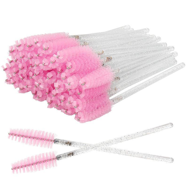 Disposable Eyelash Eyebrow Brush, 50pcs Adjustable Arc Eyelash Spoolie Brush, Mascara Wands Makeup Brushes, Eyelash Extensions Brush, Makeup Brush Tool, Eye Makeup Product, Christmas, Christmas Gift