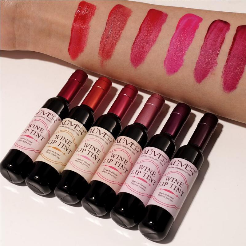  Aliver Super 6 Hours Long-lasting & Waterproof Bottle Style Matte Lip Tint Set - 6 Shades, High Pigmentation & Satin