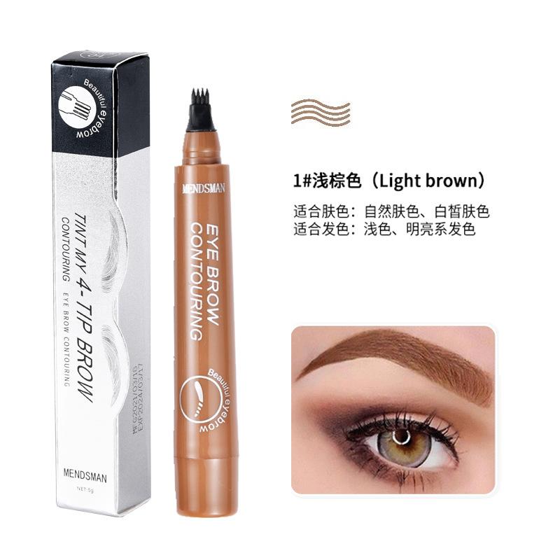 Microblade Eyebrow Pencil, Magic Eyebrow Pencil, Waterproof Microblading Eyebrow Pencil Contouring Pen 4 Tipped Precise Brow Pen, Makeup Cosmetic