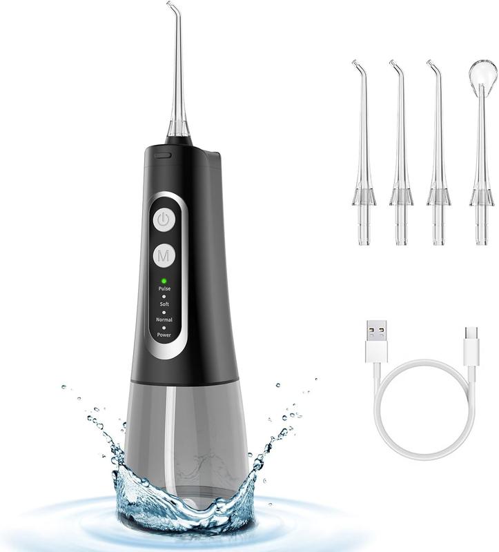 Water Flosser for Teeth, Water Dental Flosser Cordless Waterpik Water Floss Electric Rechargeable Ipx7 Waterproof, Water Teeth Cleaner Picks for Home Travel