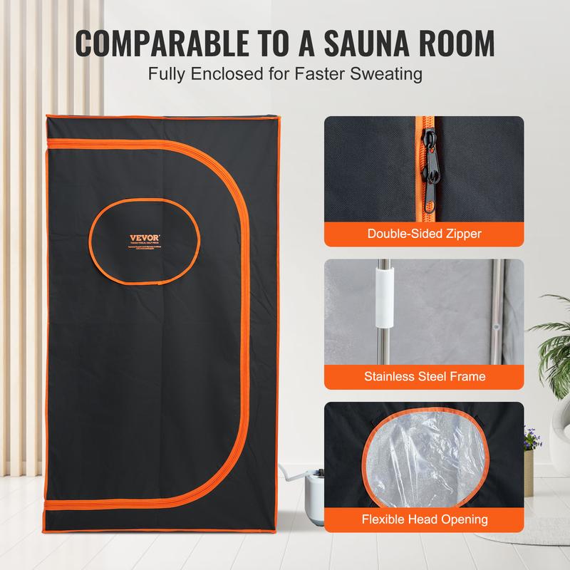 VEVOR Portable Steam Sauna Tent Full Size, 1000W Personal Sauna Blanket Kit for Home Spa, Detoxify & Soothing Heated Body Therapy, Time & Temperature Remote Control With Floor  Mat