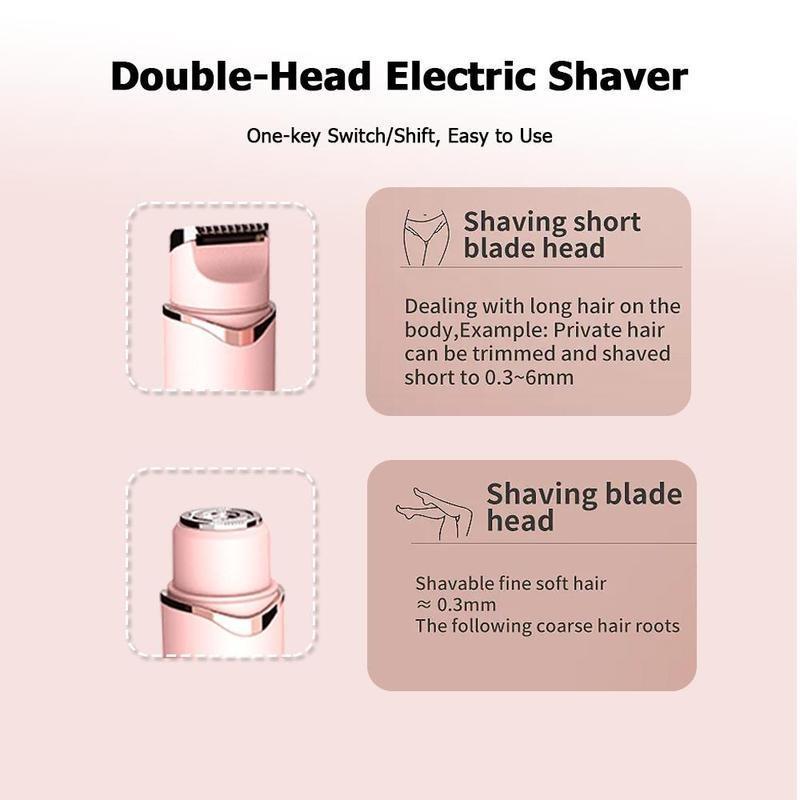 2 in 1 Electric Shaver, 1 Box Rechargeable Electric Shaver, Wet and Dry Use Personal Body Trimmer for Women, Suitable for Home and Outdoor Travel Use