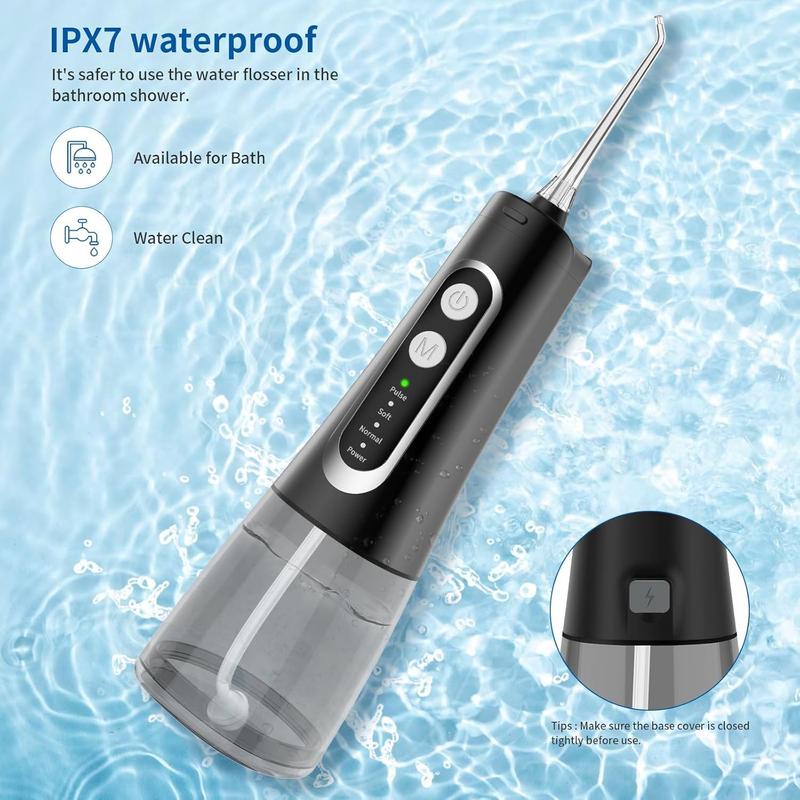 Water Flosser for Teeth, Water Dental Flosser Cordless Waterpik Water Floss Electric Rechargeable Ipx7 Waterproof, Water Teeth Cleaner Picks for Home Travel