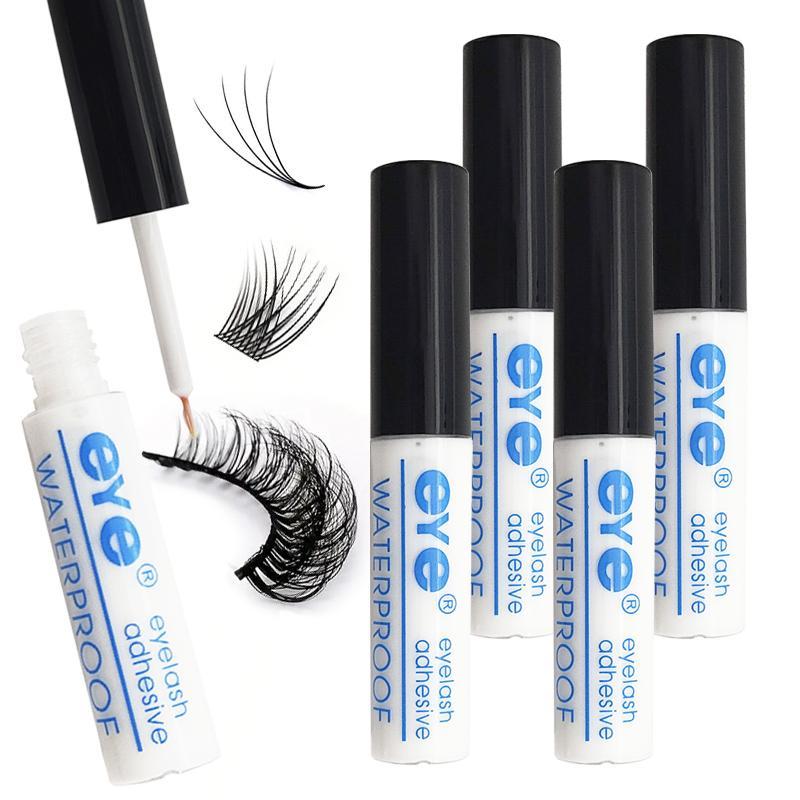 Waterproof Long Lasting Eyelash Glue, 4 Counts set Quick Dry Eyelash Extension Glue, Professional Eye Makeup Tool for Women & Girls, Christmas Gift