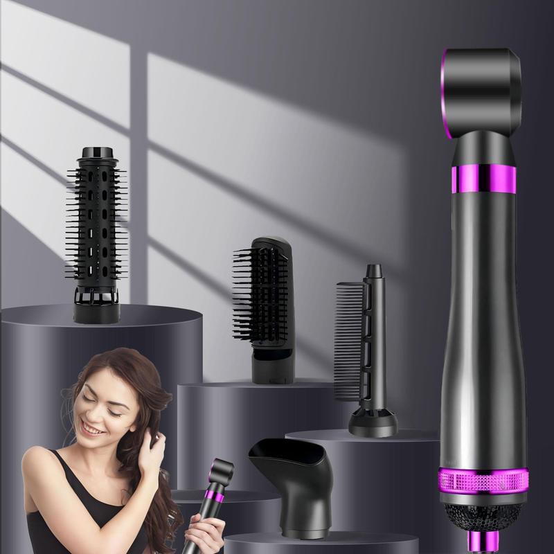 5 in 1 Hair Dryer, 1 Count 750W Hair Dryer with 5 Counts Nozzle, Multifunctional Hair Styling Tool for Salon Home and Travel, Christmas Gift