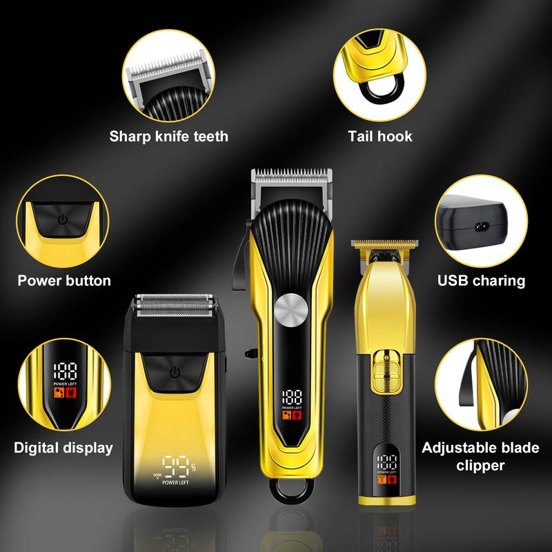 Electric Hair Clipper Trimmer Kits for men, Electric Shavers Razor & Beard Trimmer, Professional Cordless Rechargeable Barber Set, Gifts for Men