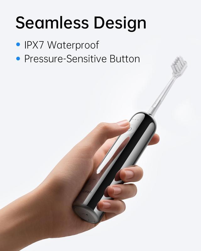 Laifen Wave Electric Toothbrush, Oscillation & Vibration Sonic Electric Toothbrush for Adults with 3 Brush Heads, Magnetic Rechargeable Travel Powered Toothbrush