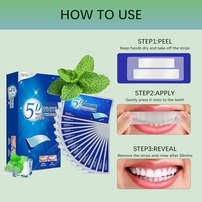 Teeth Whitening Strips,Crest whitening Strips,White Strips for Teeth whitening,Enamel Safe Non-Slip Dry Strip Technology for Whiter Teeth Oral Mild