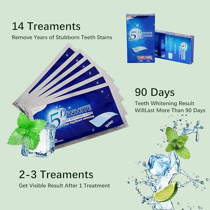 Teeth Whitening Strips,Crest whitening Strips,White Strips for Teeth whitening,Enamel Safe Non-Slip Dry Strip Technology for Whiter Teeth Oral Mild