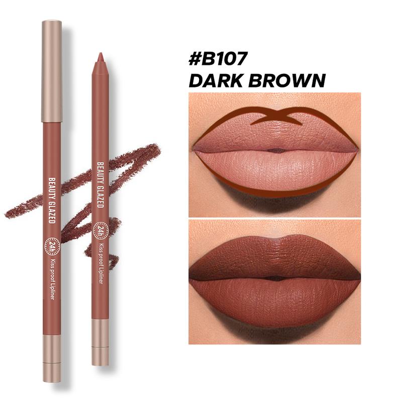 Beauty Glazed Creamy Automatic Lip Liner, Matte Silky Lip Liner, Waterproof and smudge-proof, easy to apply, 24 hours of long-lasting makeup, perfect for everyday makeup!