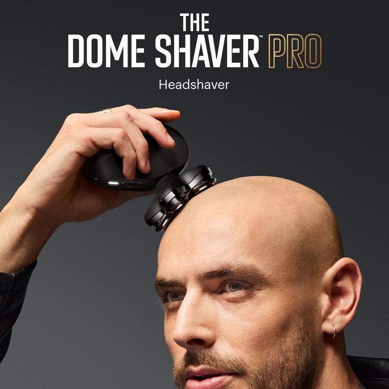 MANSCAPED® The Dome Shaver™ PRO Head Shaver for Bald Men – Five Rotary Blade Design with SkinSafe® & FlexAdjust Technology for Smooth Shave, Waterproof, USB-C & Wireless Charging Compatible with Travel Lock