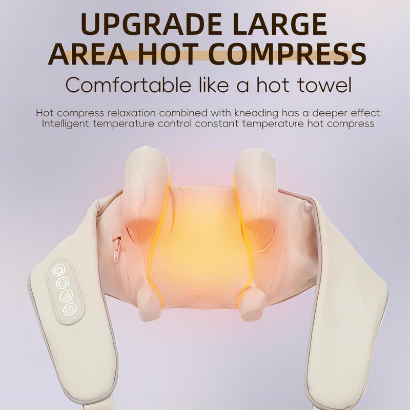 Electric Heat Neck Massage Shawl Shiatsu Kneading Cervical Spine Massager Car Home Back Shoulder Neck Trapezius Muscle Massager Comfort hip gray