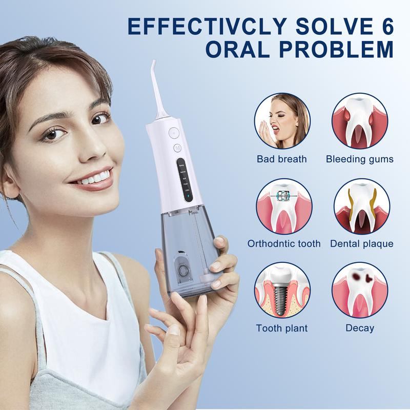 MOCEL Cordless Select(WF02) Oral Irrigator Water Flosser  300ML Water Tank 5 Cleaning Modes 6 Replaceable Jet Tips water dentalflosse waterfloss