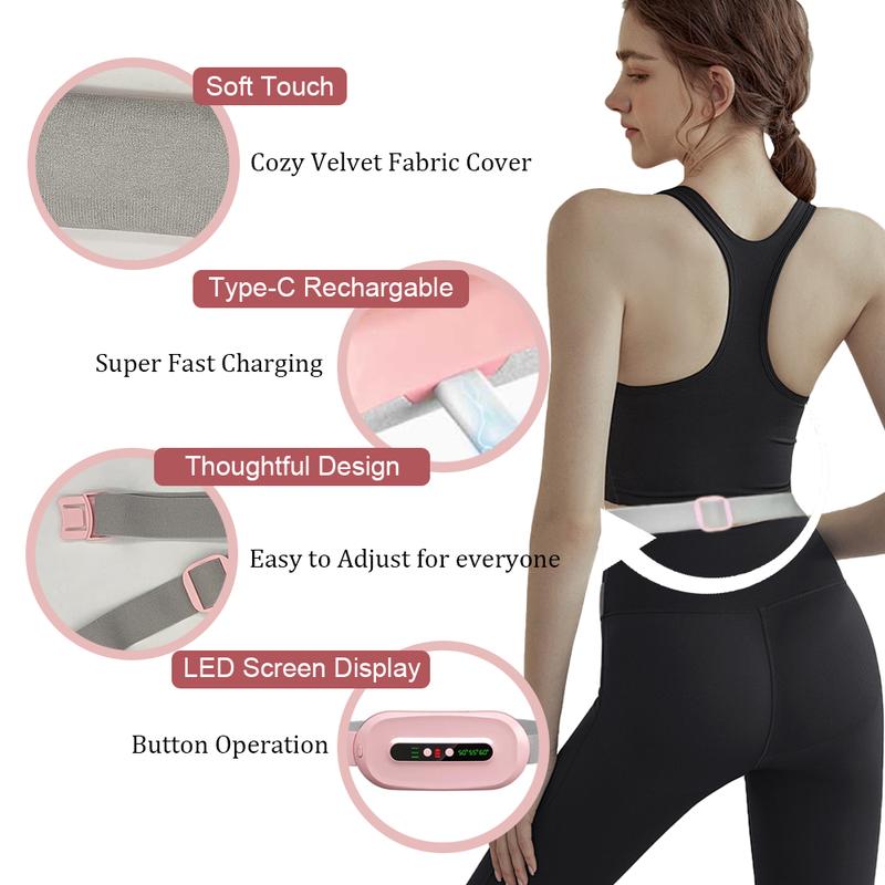 Wearable Electric Menstrual Heating Pad, Hot Massage Heating Pad, warming belt for Cramps with Vibration & Massage, Abdominal Relieve with Three Levels, Best Gifts for Woman